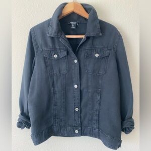 Jones & Co. Women’s Black Linen Blend Long Sleeve Jacket  Size Large